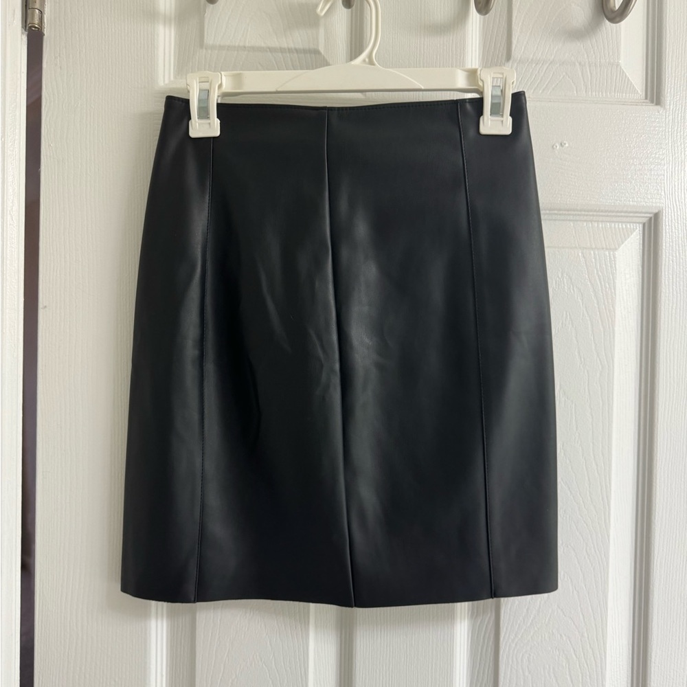 Black leather skirt